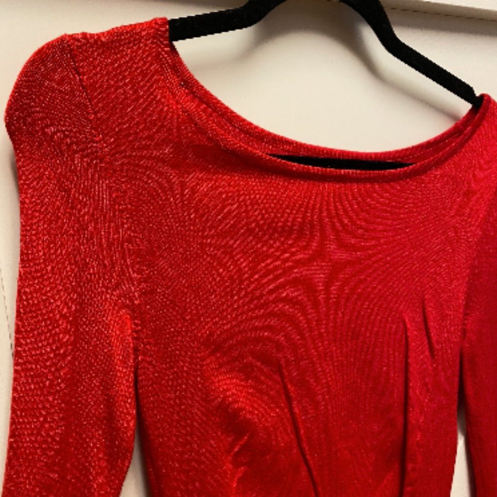 Red Dress - Long Sleeve - Express XS